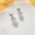 thumbnail image 4 of Visland 1 Pair Drop Earrings Sparkling Straight Hanging Pendants Decorative Hypoallergenic Love Heart Dangle Earrings Jewelry Accessory, 4 of 8