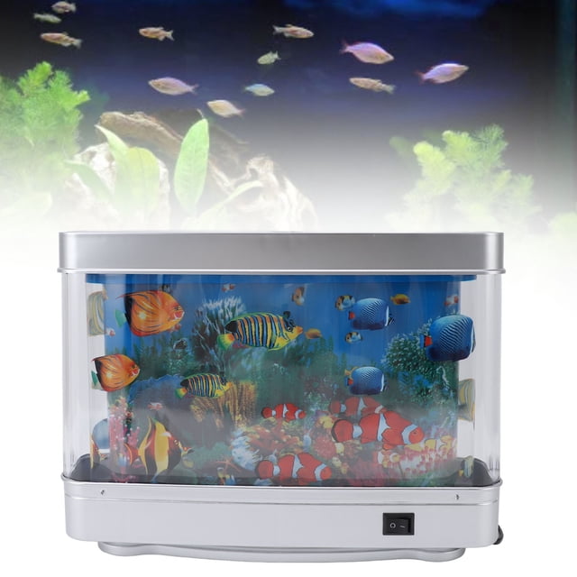Luz Nocturna De Peces De Acuario, Imágenes Dinámicas En Movimiento Lámpara Sensorial Artificial Para Sala De Estar, Oficina, Ambiente Sereno En Aguas Profundas Con Peces