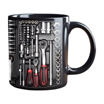 Toolbox Coffee Mug - Funny Ceramic Cup with Unique Tool Box Design,Creativity Auto Mechanical Set Tea Mug,Car Wrench Pattern Cup,Gift for Men,Dad,Husband,Handyman,Mechanic