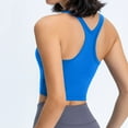 thumbnail image 4 of YueHuiYing Racerback Longline Sports Bra for Women Scoop Neck with Built in Bra Yoga Tank Crop Tops Padded Camisole, 4 of 4