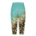 thumbnail image 5 of TFEOQRY Capris Pants for Women Leopard Print Drawstring Tied Cropped Pants with Pockets Elastic Waisted Trousers Green, 5 of 6