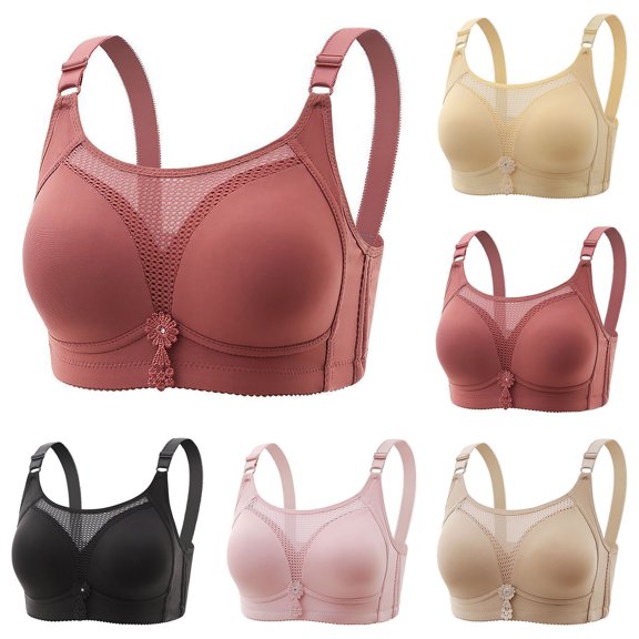 Darzheoy Bras for Women No Underwire Casual Bras Plus Size Underwear Mesh Bralette Bras Comfortable Bra 44/100BC