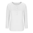 thumbnail image 6 of tarylea Tops for Women Trendy Scoop Neck Half Button Shirts Solid Color Long Sleeve Tops Casual Loose Basic Comfy Summer Tops, 6 of 6