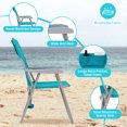 thumbnail image 7 of WEJOY Tall Beach Chair High Sitting Beach Chairs, Outdoor Folding Lawn Chairs for Adults, Cyan, 7 of 7