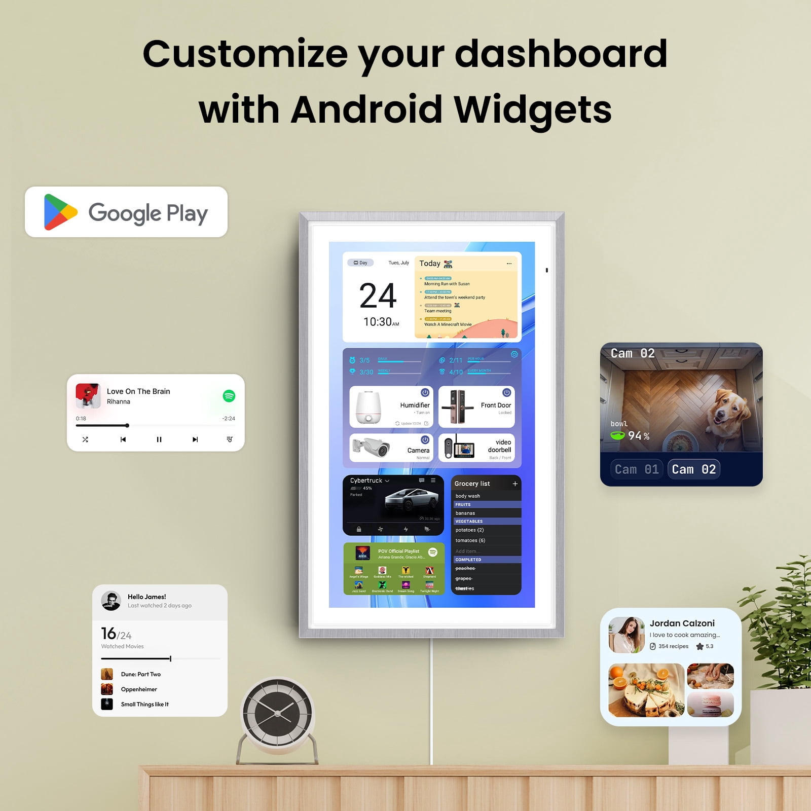 ApoloSign 21.5 inch Digital Calendar, Dual-Mode Smart Wall Calendar & Interactive Electronic Touchscreen Chore Chart & Meal Planner for Family Schedules, Sync Calendars, Wall Mount Included (Gray)