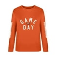thumbnail image 3 of Game Day Sweatshirts Women Fall Fleece Sweatshirt Football Rugby T-Shirts Casual Game Day Fan Fleece Pullover Top, 3 of 4