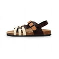 thumbnail image 2 of New Cross-straps PU Leather Sandals for Man Men's Summer Casual Rome Cork Flat Slippers with Metal Buckles, 2 of 7