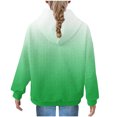 thumbnail image 5 of ibuvkizy St. Patrick's Day Graphic Hoodies for Teen Girls,St. Patrick's Day Children Gradient Hooded Top Girls Long Sleeved Sweatshirt Round Neck Pullover Top Green,5 Years, 5 of 5