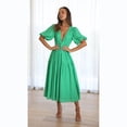 thumbnail image 5 of 23 años de tendencia de moda casual europea y americana vestido de verano de longitud media con cuello en V y cintura 23047, 5 of 5
