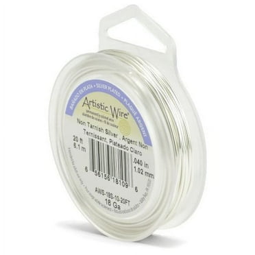 Artistic Wire 1.0 mm Silver Plated Tarnish Resistant Colored Copper Craft Wire, 18 Gauge, 20 ft