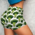 thumbnail image 4 of Rateoe Cute Broccoli Printed Power Workout Shorts for Women Tummy Control Squat Proof Ribbed Thick Seamless Scrunch Active Short-Large, 4 of 8