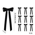 thumbnail image 3 of 10 Pcs Black Velvet Christmas Tree Ribbon Bows Pre Tied Long Tail Fabric Bow Hanging Ornaments Set for Holiday Wreath Decor 12.4x1 in, 3 of 6