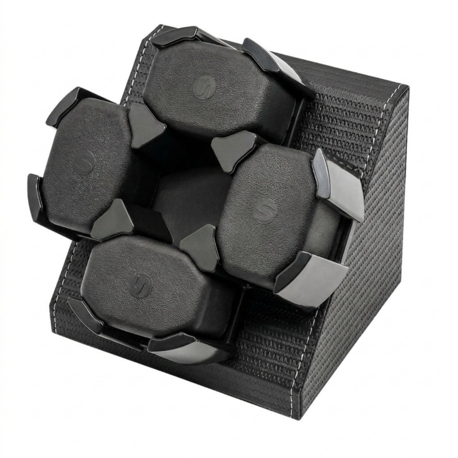 Segolike Automatic Watch Winder Box for 4 Timepieces Braided Texture PU Exterior No Cover Easy Access Design for Collectors