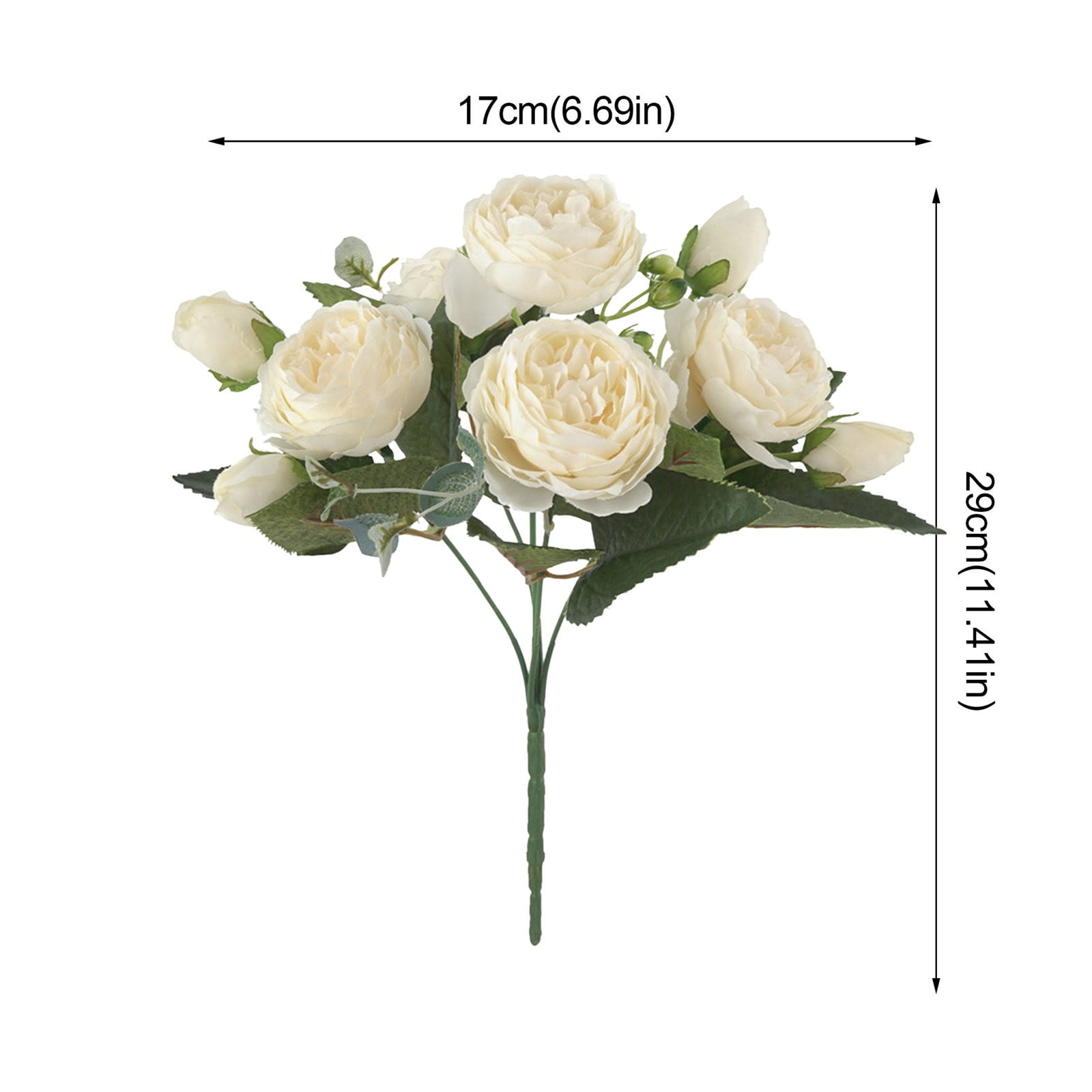 1X Artificial Rose*10 Artificial Peony Simulation Wedding Bouquetss Floral Flower Flower Hand Tied Bouquet
