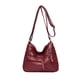 thumbnail image 1 of Bolso bandolera para mujer con doble cremallera | Bolso bandolera de piel vegana de gran capacidad | Correa ajustable para la escuela y viajes | Bolsa organizadora de maquillaje en negro, marrón,, 1 of 6