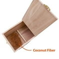 thumbnail image 3 of Hand Crafted Large Parakeet Nest Box; Budgie Nesting Bird House with Natural Coconut Fiber Nesting Material; Natural Wood Breeding Box for Cockatiel, Lovebirds, Parrotlets and Small to Medium Birds, 3 of 5