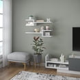 thumbnail image 3 of Ada Home Decor Furniture 29.53" 2 Tier White Webbs Modern Wall Shelf, 3 of 7