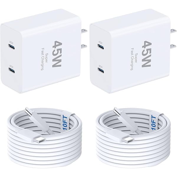 wonima02 Phone 16/16 Pro/16 Pro Max/16 Plus, 15/15 Pro Fast Charging 45W Dual Port USB C Charger Block with 10ft Long Fast Charging Cord Cable for Phone 16 15 Pro Max,Pad Pro/Air, Galaxy S25/S24