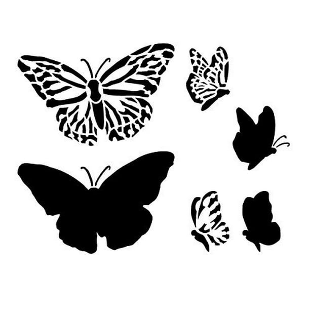 monarch butterfly stencil by studior12 elegant nature art elements small 8 5 x 7 inchreusable mylar template painting chalk mixed media use for journaling diy home decor stcl520 1 walmart com
