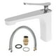 thumbnail image 1 of Grifo de un solo orificio para lavabo bajo encimera, grifo de agua fría y caliente para lavabo de baño G9/16, 1 of 10