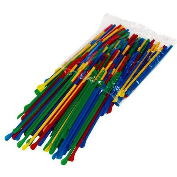 Bag of 200 Spoon Straws, Multi Colored for Sno Cones or Shaved Ice