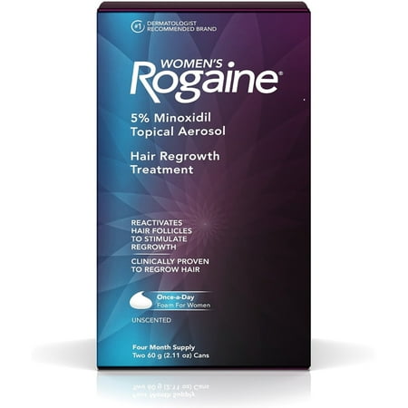 Rogaine Women's Hair Regrowth Treatment, 4 Month Supply, 2.11 oz cans, 2 (Regaine Foam 3 Month Supply Best Price)