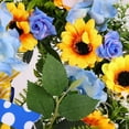 thumbnail image 3 of Sunflower Front Door Wreath Artificial Wreath Spring Decorations Lovely Wreath Sunflower Wreath Wreath for Peace For Farmhouse Home Porch Wall Festival Party Decoration Door Hanging 18 Inches, 3 of 11