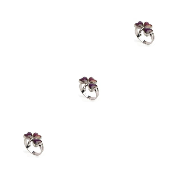 Sonducket Anillos de humor termocromáticos fáciles de combinar moda Retro ligera temperatura cambiable joyería diseño único trébol de fiesta Type1 NO1 Sonducket CBP222361
