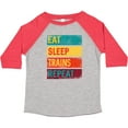 thumbnail image 3 of Inktastic Eat Sleep Trains Repeat Boys or Girls Toddler T-Shirt, 3 of 5