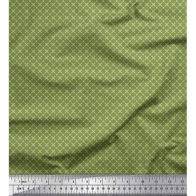 Soimoi Georgette Viscose Fabric Geometric Small Printed Fabric 1 Yard 42 Inch Wide
