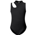 thumbnail image 4 of FRSASU Girls Sleeveless Leotards for Ballet Cutout Stretch Hollow Back Sleeveless Dance Uniform Bodysuits for 3-14 Years Black, 4 of 7