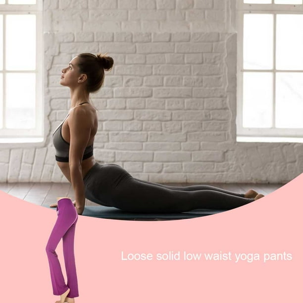 Yoga Sports Pants Women Low Waist Full Length Loose L Size Leggings Elastic  Casual Trousers Activewear Fitness Dancing