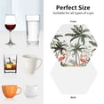 thumbnail image 6 of Lsque Flamingo Palm Trees Pattern 4" Drink Coasters Set of 4, PVC Leather Absorbent Coasters, Table Coaster Set Decorative Coffee Cup Coasters Housewarming Gift -Hexagon, 6 of 6