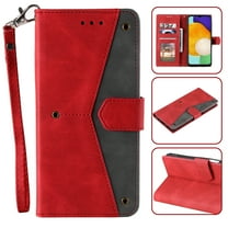 For iPhone 7 / 8 / SE 2022 & 2020 Wallet Case with Wrist Strap, Premium PU Leather Flip Protective Cover RFID Blocking Card Holder & Cash Slot,Magnetic Closure Flip Kickstand Function,Red