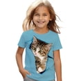 thumbnail image 3 of Tiijoy Cute Cat Graphic Tee for Girls Casual Short Sleeve Round Neck T Shirt, Sizes 3-13, 3 of 3