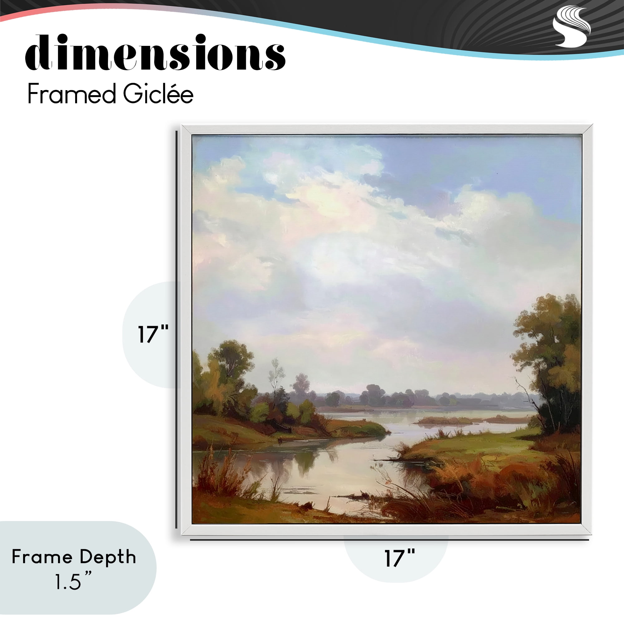 Stupell Industries Riverside Grove Landscape White Framed Giclee Art, design by Alonza Saunders
