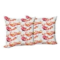 thumbnail image 6 of Ambesonne Spring Throw Pillow Cover 2 Pack, Poppy Tulip Flora, 18", Red White Orange, 6 of 6