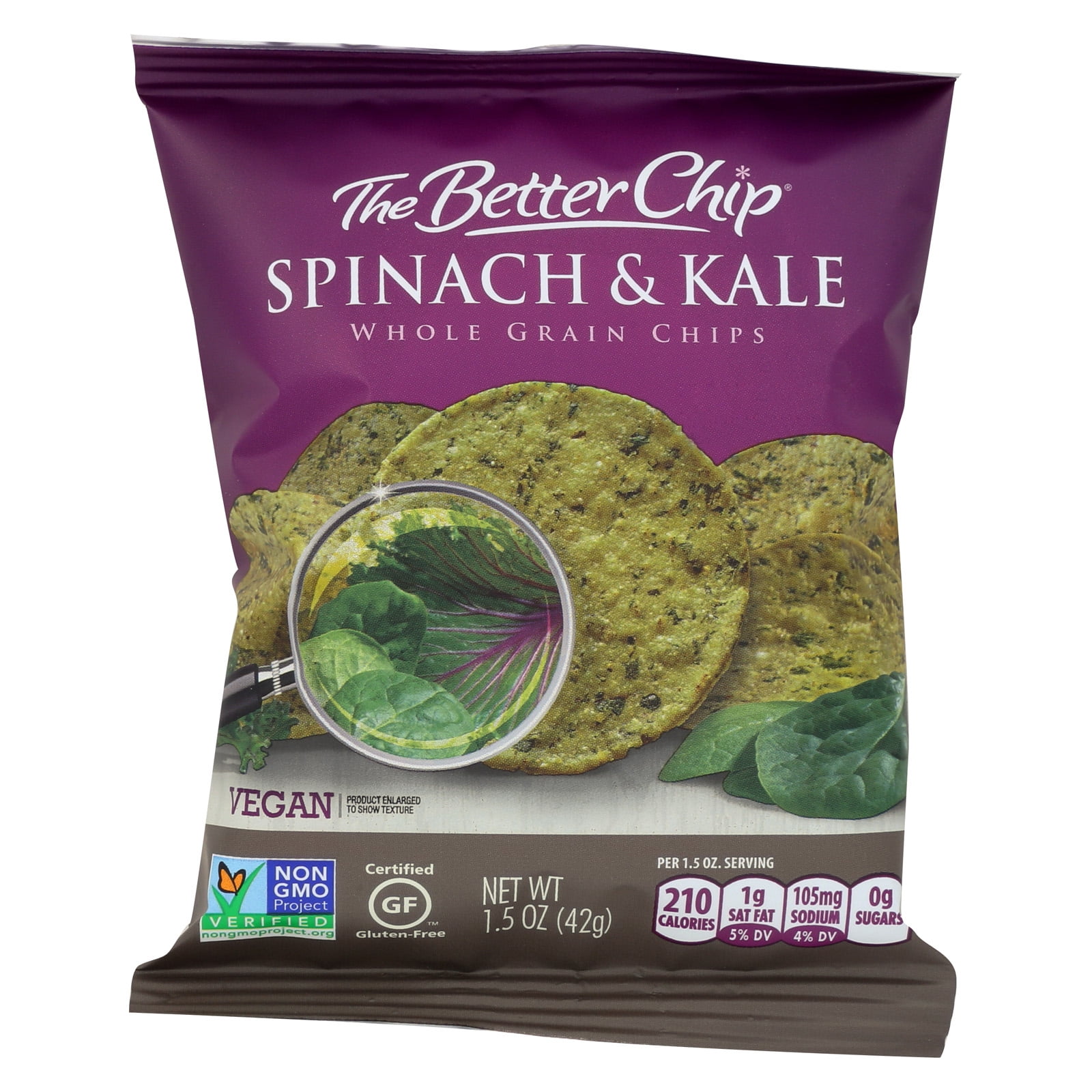 The Better Chip Whole Grain Chips Spinach and Kale Case of 27 1.5