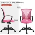 thumbnail image 6 of PayLessHere Ergonomic Office Chair with Lumbar Support, Adjustable Height, Swivel Casters, Pink, 1 Pack, 6 of 7