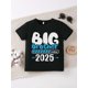 thumbnail image 1 of Boys' T-Shirt Progress Bar, Pattern Print, And Big Brother Letter Print Casual Soft Round Neck Short Sleeved Top, 1 of 6