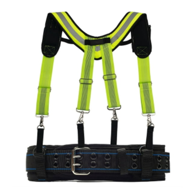 Reflective Safety Suspenders Tool Belt Suspenders Work Tool Set Adjustable with Swivel Hooks & Tool Belt Loops ,Adjustable
