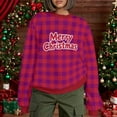 thumbnail image 6 of ZUKMRJPC Womens Crewneck Christmas Sweaters Merry Christmas Letter Print Fleece Lined Long Sleeve Cute Plaid Sweatshirts Holiday Party Shirts, 6 of 9