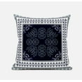 thumbnail image 2 of 18" X 18" Dark Blue And White Blown Seam Geometric Indoor Outdoor Throw Pillow, 2 of 5
