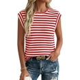 thumbnail image 5 of PRETTYGARDEN Women's Spring Vest Tops Cap Sleeve Striped Shirt Knit Tank Top Summer Beach Vacation Clothes, 5 of 9