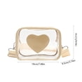 thumbnail image 3 of SLYNSHome Transparent Crossbody Bag,Heart Decor PVC Adjustable Strap Fashion Shoulder Purse,Gold Lightweight Clear Mini Handbag For Daily Outdoor Use, 3 of 6