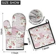 thumbnail image 6 of Pioneer Flower Kitchen Oven Mitt and Pot Holder Sets 4 Pcs for Baking, Cooking and Grilling, Heat Resistant Up To 392 °F, 6 of 7