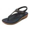 thumbnail image 1 of Sandalias para mujer con suela de goma PU suave con cuentas elásticas, 1 of 8