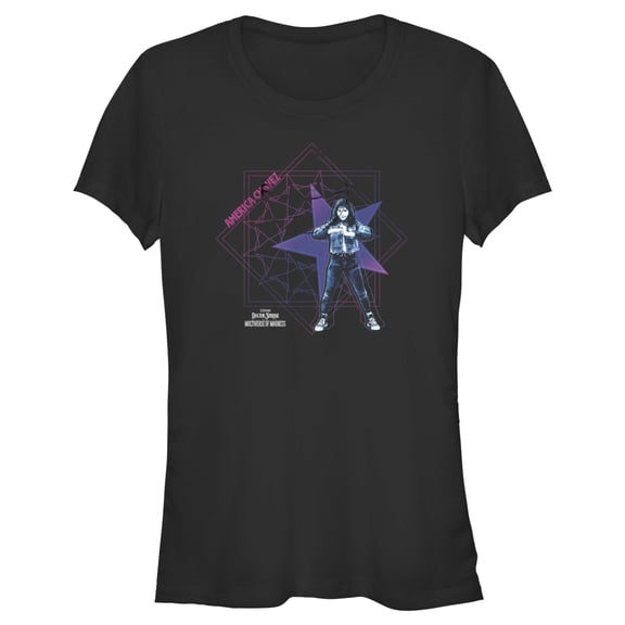 Junior's Marvel Doctor Strange in the Multiverse of Madness America Chavez Power Pose Graphic Tee Black Small