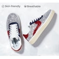 thumbnail image 4 of LUCKY STEP Glitter Fashion Sneakers Retro Sparkly Shiny Casual Shoes,Silver&Red,Womens, 4 of 11