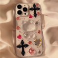 thumbnail image 1 of Funda de teléfono con diamantes de imitación 3D Kawaii Clear Hello Kitty, funda suave anticaída para iPhone 14, 13, 12, 11 Pro Max, XR, XS MAX, Y2k Girl, 1 of 4